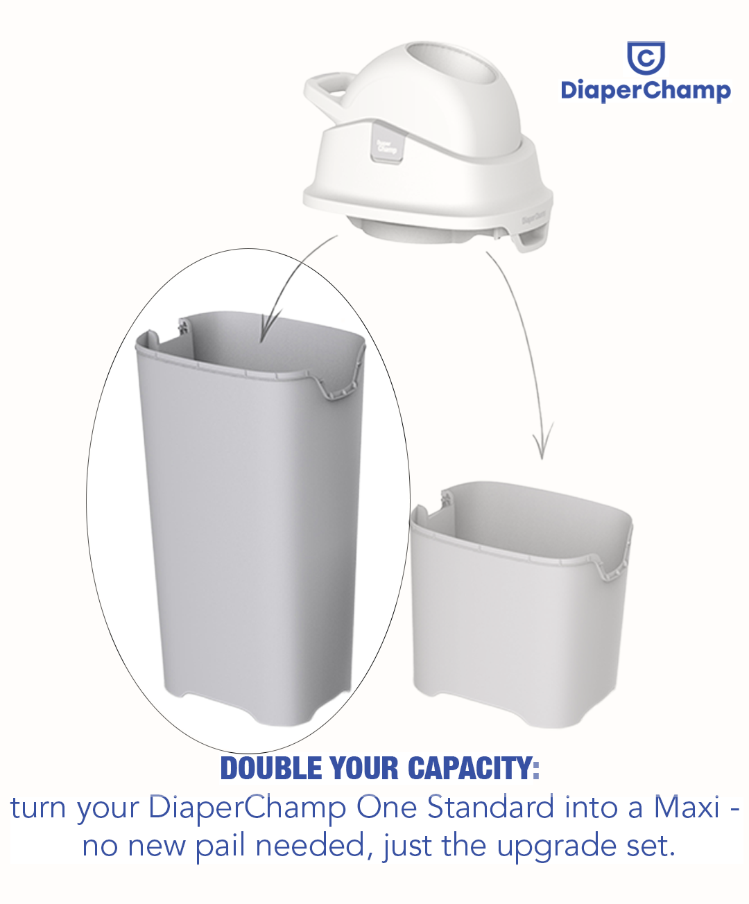 DiaperChamp ONE Kit de mise à niveau (SEAU UNIQUEMENT) - Argent