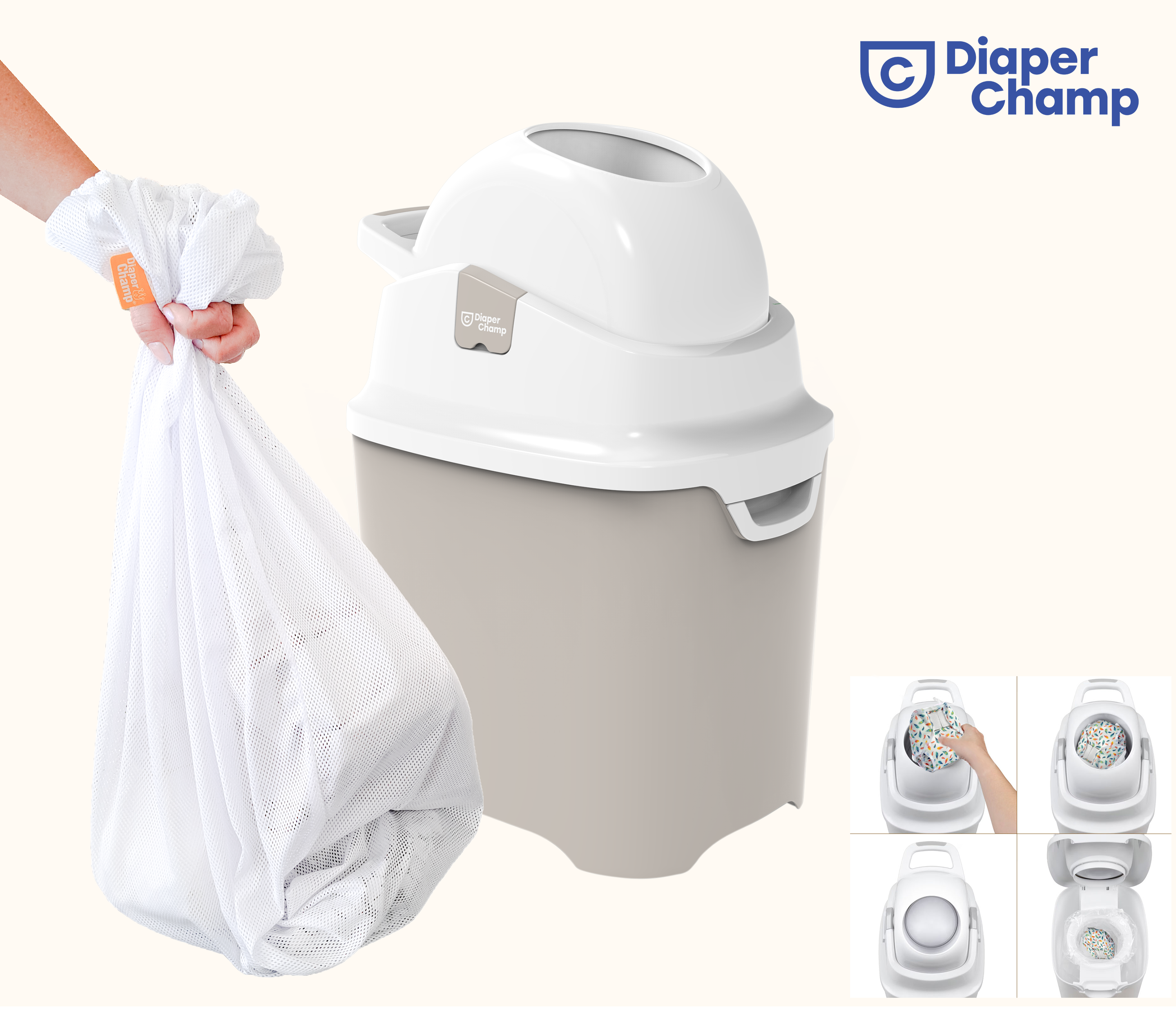 Ensemble de sacs à linge DiaperChamp ONE (2 sacs) - 70 cm