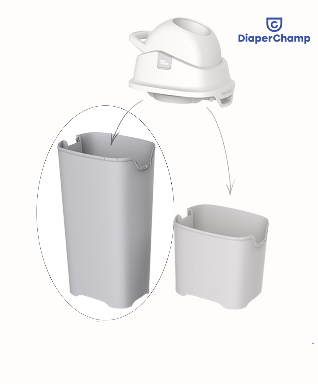 DiaperChamp ONE Kit de mise à niveau (SEAU UNIQUEMENT) - Argent