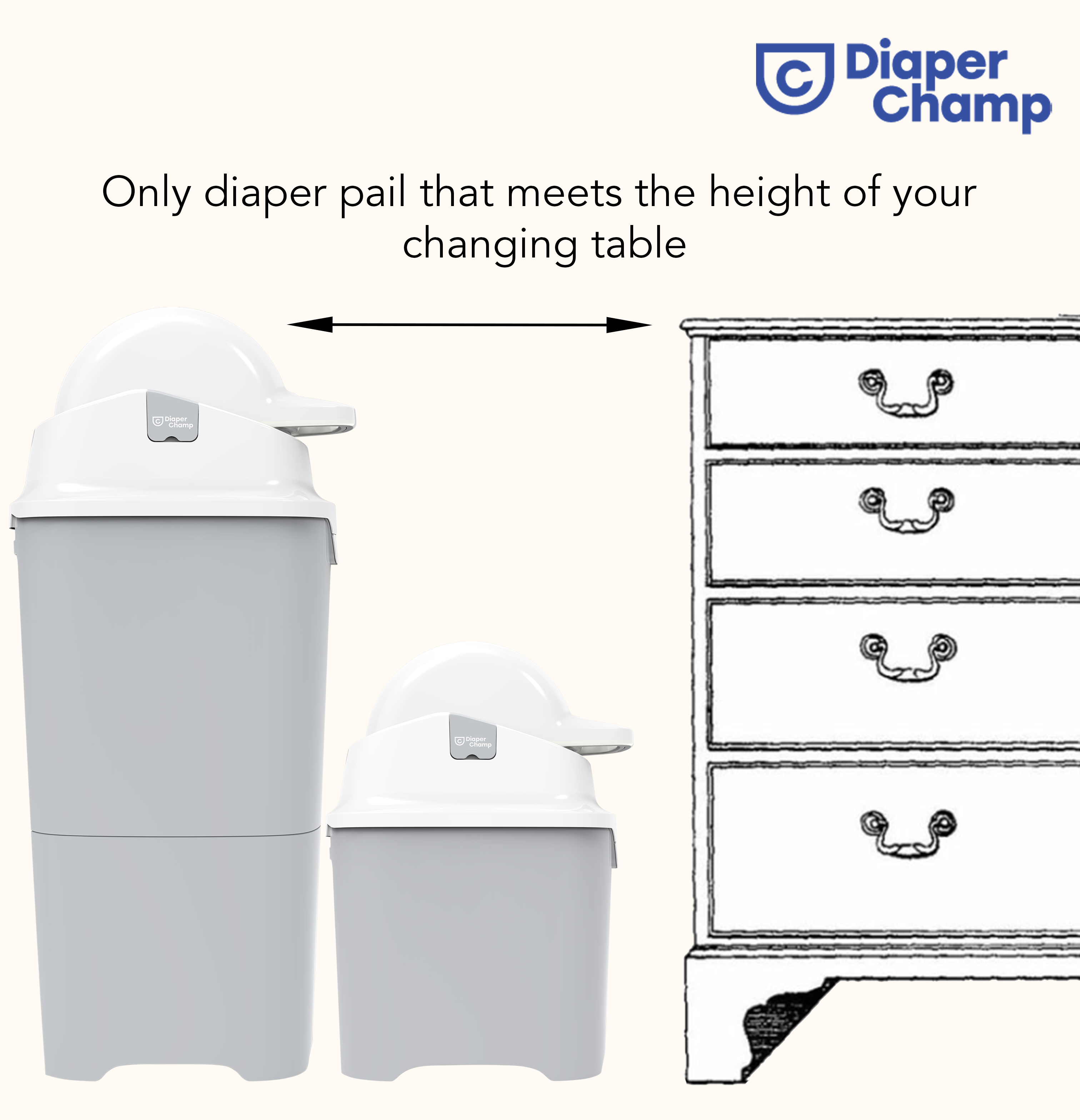 DiaperChamp ONE Maxi - Argent - Lot de 2