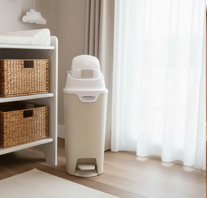 DiaperChamp ONE Mains libres Medium - Sable argile (10 SACS ÉCO inclus gratuitement)