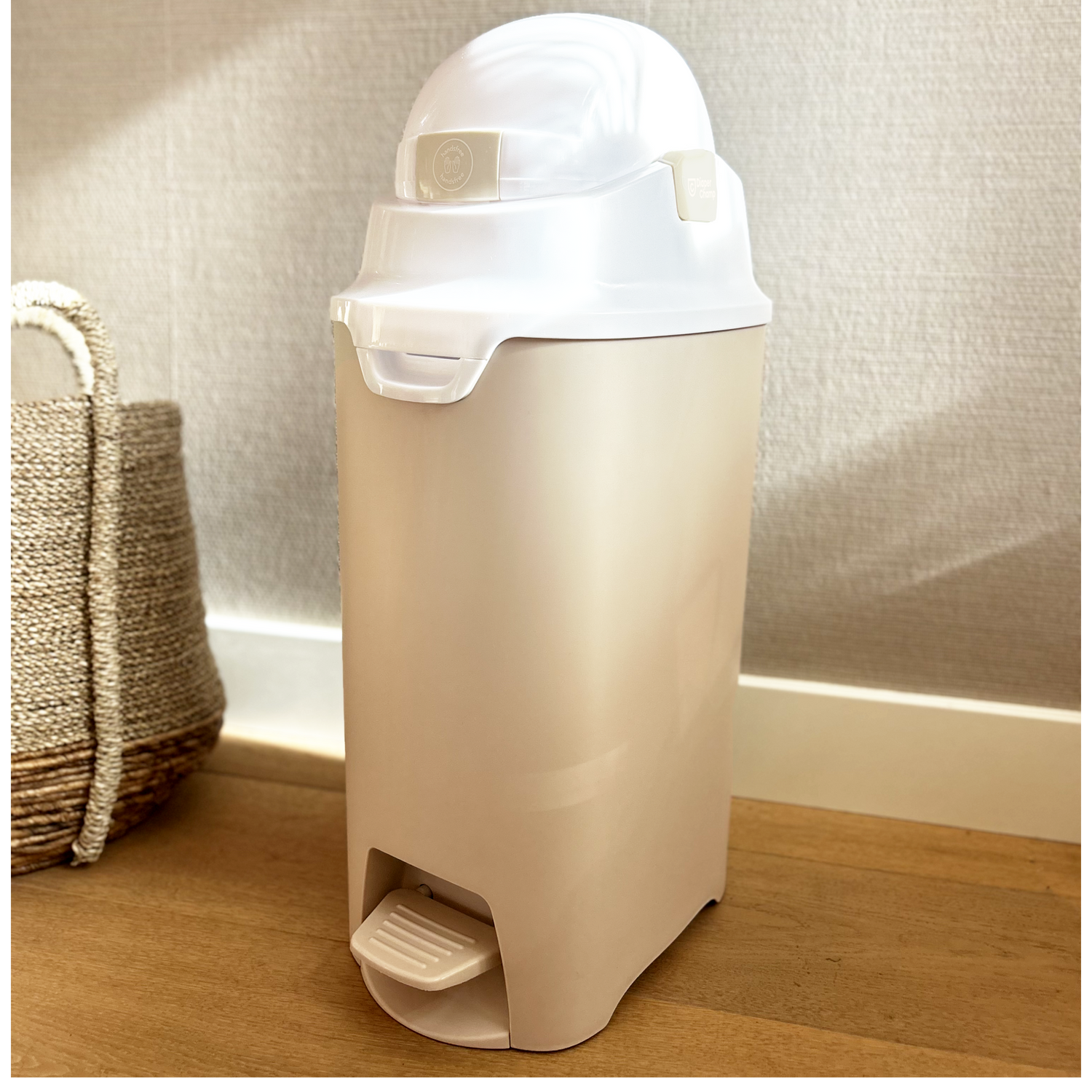 DiaperChamp ONE Mains libres Medium - Sable argile (10 SACS ÉCO inclus gratuitement)
