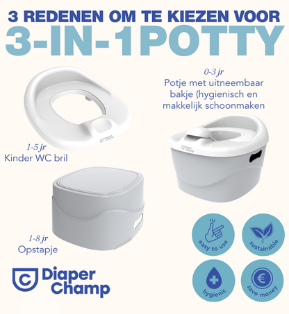 Pot 3 en 1 DiaperChamp - Vert clair 