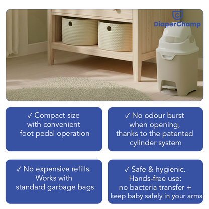 DiaperChamp ONE Handsfree Standard (Mains libres) - Sable argileux