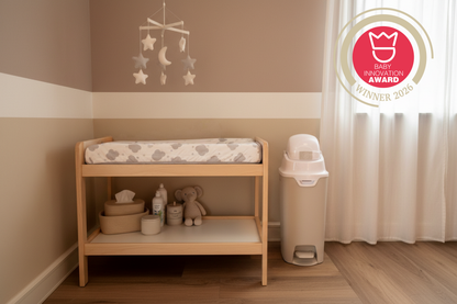 DiaperChamp ONE Mains libres Medium - Sable argile (10 SACS ÉCO inclus gratuitement)