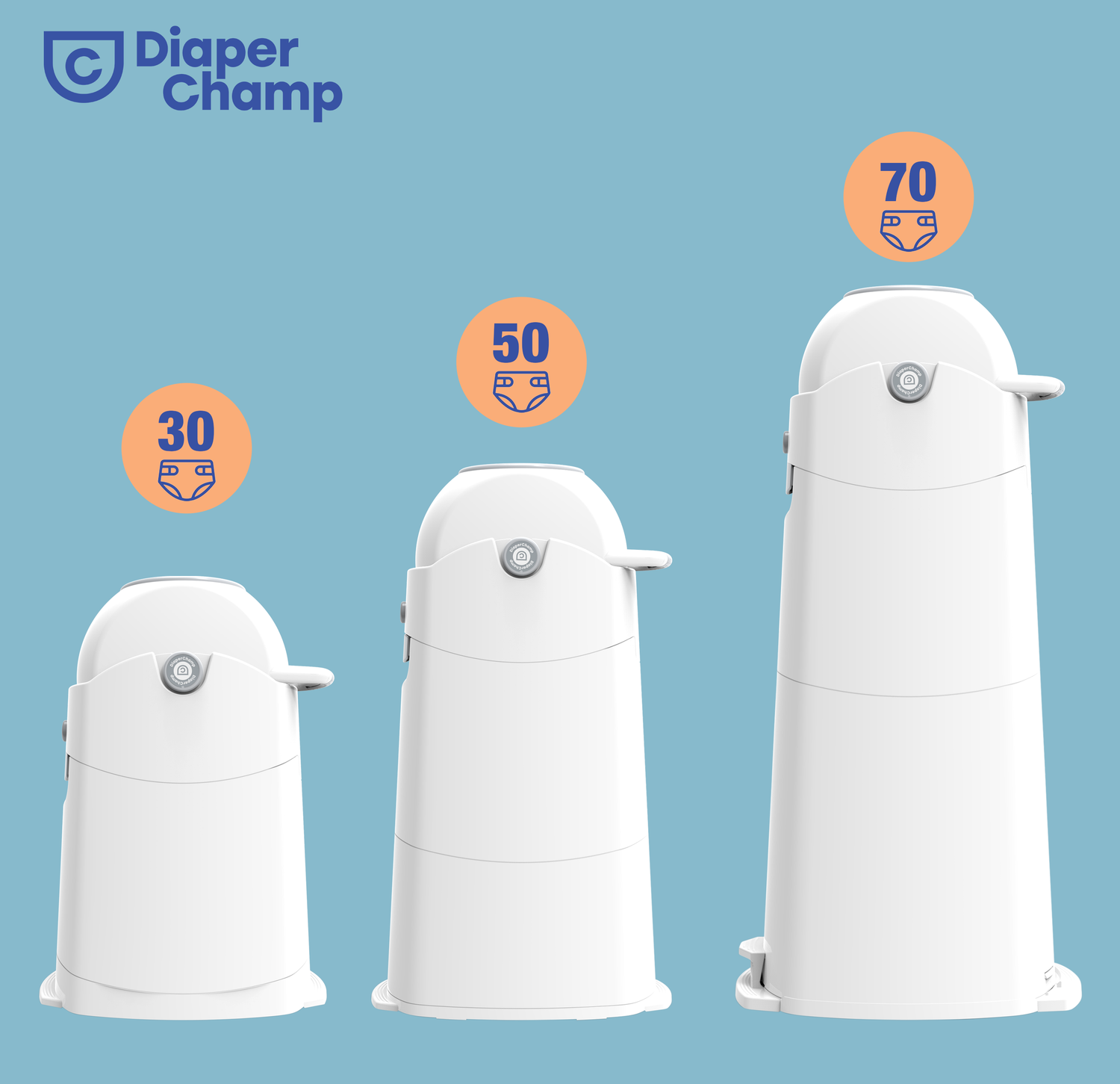DiaperChamp Classic - Moyen - Lot de 2
