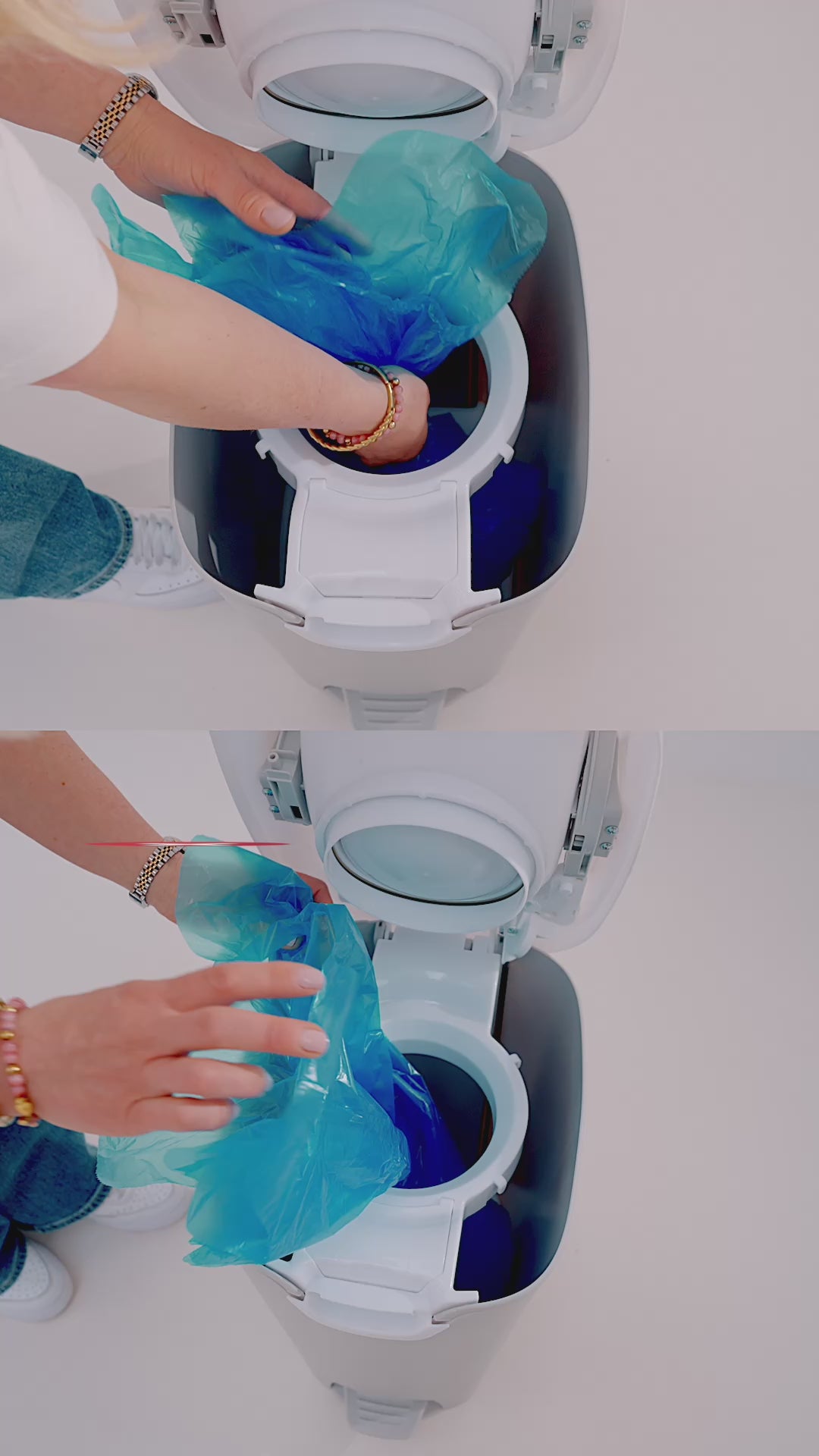 DiaperChamp ONE Handsfree Medium (Mains libres) - Argent (10 SACS ÉCOLOGIQUES inclus gratuitement)
